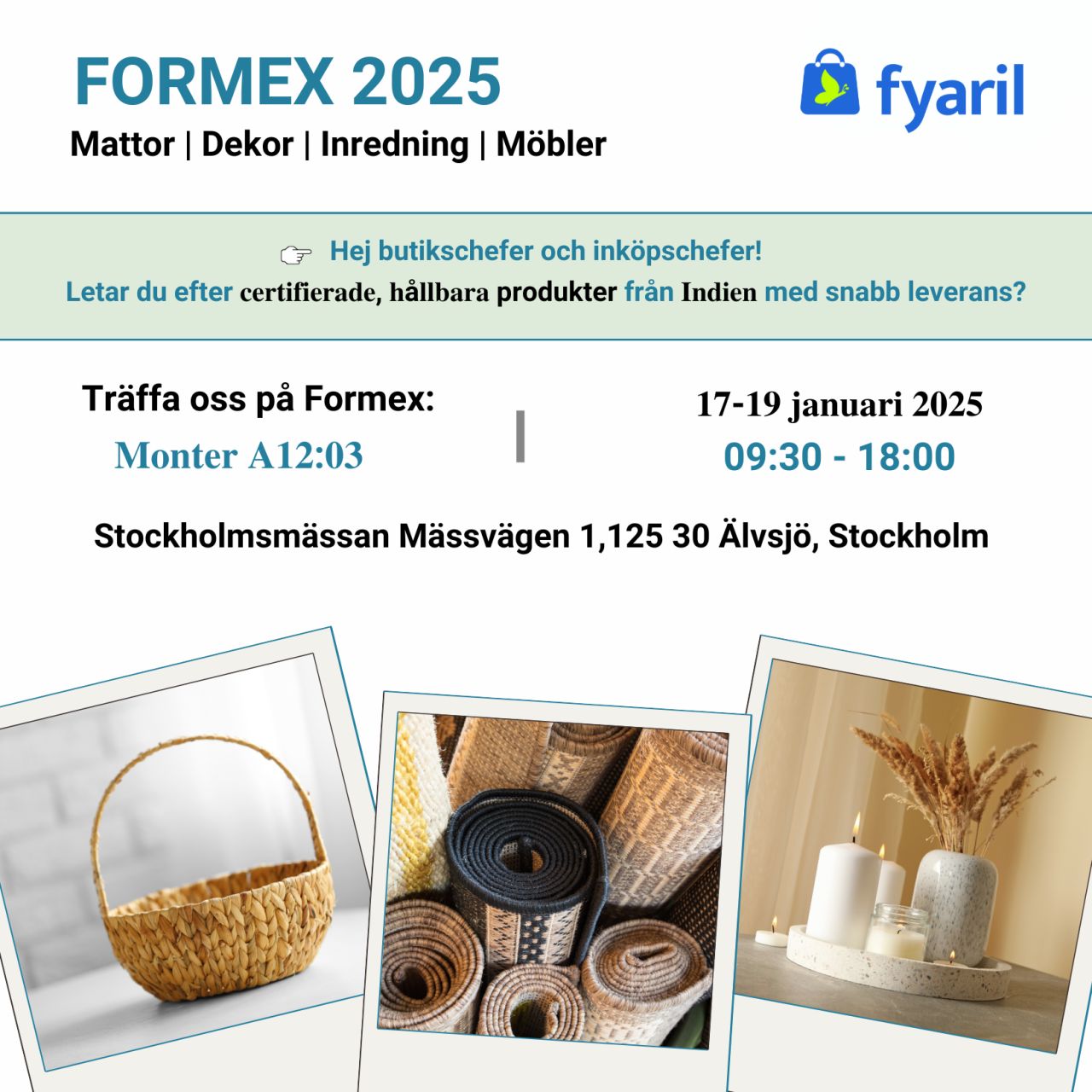 Fyaril to Showcase Sustainable Indian Home Décor at Formex 2025 in Stockholm, Sweden