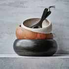 White,black Ambrose and Natural  finished bowl set of 3 pcs