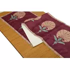 Camino de mesa de terciopelo granate con estampado floral decorativo - 14 x 72 pulgadas