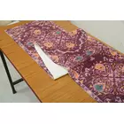 Camino de mesa decorativo de terciopelo color vino - Diseño impreso, 35 x 183 cm - 6 plazas