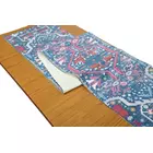 Camino de mesa de terciopelo azul brillante con diseño de alfombra decorativa impresa para 6 personas, tamaño 14 x 72 pulgadas