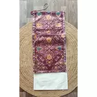 Camino de mesa decorativo de terciopelo color vino - Diseño impreso, 35 x 183 cm - 6 plazas