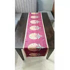 Camino de mesa de terciopelo granate con estampado floral decorativo - 14 x 72 pulgadas