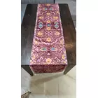 Camino de mesa decorativo de terciopelo color vino - Diseño impreso, 35 x 183 cm - 6 plazas