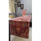 Camino de mesa decorativo de terciopelo color vino - Diseño impreso, 35 x 183 cm - 6 plazas