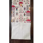 Camino de mesa de terciopelo crema con estampado de motivos mogoles decorativos, 6 plazas, 14 x 72