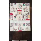 Camino de mesa de terciopelo crema con estampado de motivos mogoles decorativos, 6 plazas, 14 x 72