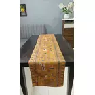 Camino de mesa de poliéster con estampado de mostaza opaca, diseño decorativo, 14 x 72 pulgadas