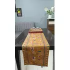 Camino de mesa de poliéster con estampado de mostaza opaca, diseño decorativo, 14 x 72 pulgadas