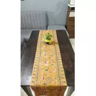 Camino de mesa de poliéster con estampado de mostaza opaca, diseño decorativo, 14 x 72 pulgadas