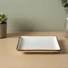 Bandeja cuadrada blanca Mittory de 8 pulgadas