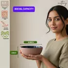 Ensaladera de cerámica Mittory - 600 ml, acabado mate tierra y azul brillante