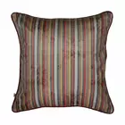 Juego de 2 fundas de cojín de estilo contemporáneo | Estampado de rayas coral y rayas lisas | Terciopelo | 40,6 x 40,6 cm