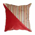 Juego de 2 fundas de cojín de estilo contemporáneo | Estampado de rayas coral y rayas lisas | Terciopelo | 40,6 x 40,6 cm