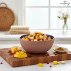 Ensaladera de cerámica Mittory - 600 ml, acabado mate tierra y azul brillante