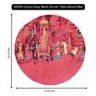 Juego de 6 manteles individuales redondos rojos