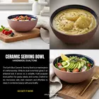 Ensaladera de cerámica Mittory - 600 ml, acabado mate tierra y azul brillante