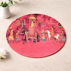 Juego de 6 manteles individuales redondos rojos