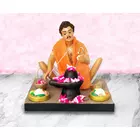 Krishnanagar Handmade Clay Gift & Décor | Basic- Sitting Human Figure Miniature Golu dolls - Priest