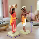 Krishnanagar Handmade Clay Human Figure Gift & Decor (Indian Farmer Couple)