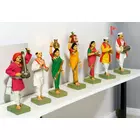 Handmade Clay Terracotta | VARKARI Set of 7 | Devotional Miniature Idols