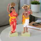 Krishnanagar Handmade Clay Human Figure Gift & Decor (Indian Farmer Couple)