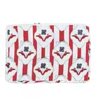 Amber Lines  Block Print Quilted  Cotton Laptop Sleeve With Front Pocket Red 10"X15"