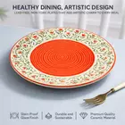 Juego de 2 platos llanos de cerámica Mittory de 10 pulgadas con espiral de cítricos, tamaño completo