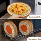 Juego de 2 platos llanos de cerámica Mittory de 10 pulgadas con espiral de cítricos, tamaño completo