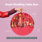 Juego de 4 manteles individuales redondos rojos