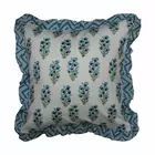 Juego de 5 fundas de cojín de estilo contemporáneo | Azul verdoso | Algodón suave cambray | 40,6 cm x 40,6 cm