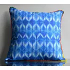 Juego combinado de 5 fundas de cojín artesanales | Azul y neón | algodón | 40,6 x 40,6 cm