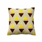 Juego de 5 fundas de cojín minimalistas | Marrón multicolor y mostaza | Algodón lona y lino | 40,6 x 40,6 cm