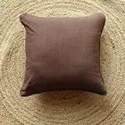 Juego de 5 fundas de cojín minimalistas | Marrón multicolor y mostaza | Algodón lona y lino | 40,6 x 40,6 cm