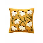 Juego de 5 fundas de cojín bordadas, texturizadas y artesanales | Blanco roto multicolor y mostaza | Algodón lona y lino | 40,6 x 40,6 cm