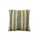 Juego de 5 fundas de cojín bordadas, texturizadas y artesanales | Blanco roto multicolor y mostaza | Algodón lona y lino | 40,6 x 40,6 cm