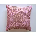 Juego de 2 fundas de cojín de estilo contemporáneo | Rosa palo | Terciopelo y seda satinada | 40,6 x 40,6 cm