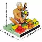 Krishnanagar Handmade Clay Gift & Décor | Standard- Sitting Human Figure Miniature Golu Idol 5 Pice Seller Set