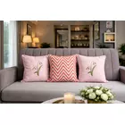 Juego de 3 fundas de cojín bordadas | Rosa palo | Seda dupión y algodón | 40,6 x 40,6 cm