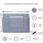 Desert Drift  Block Print Quilted  Cotton Laptop Sleeve With Front Pocket Black 10"X15"