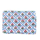 Mughal Meadow  Block Print Quilted  Cotton Laptop Sleeve With Front Pocket Blue 10"X15"