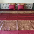 Funda de cama Banarasi Brocade Luxe | Granate | Funda de cama tamaño king con funda de cojín | Banarasi | Trabajo Zari
