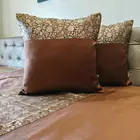 Colcha de lujo de brocado Banarasi | Marrón café | Colcha tamaño king con funda de cojín | Banarasi | Bordado Zari