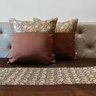 Colcha de lujo de brocado Banarasi | Marrón café | Colcha tamaño king con funda de cojín | Banarasi | Bordado Zari