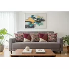 Juego de 5 fundas de cojín de estilo contemporáneo | Granate y blanco roto | terciopelo | 40,6 x 40,6 cm