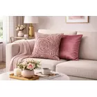 Juego de 2 fundas de cojín de estilo contemporáneo | Rosa palo | Terciopelo y seda satinada | 40,6 x 40,6 cm