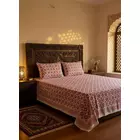 Sábana de algodón Floral Loom | Estampado a mano | Vino Prisma | Tamaño King - 274 x 274 cm | Sábana con funda de almohada | Motivo Jaipur