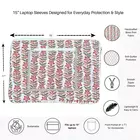 Rani Vines  Block Print Quilted  Cotton Laptop Sleeve With Front Pocket Peach 10"X15"