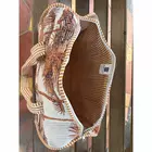 Teracotta Tropic  Block Print Quilted  Cotton Weekender Duffle Bag With Sling Belt Beige 18"X18"