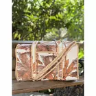 Teracotta Tropic  Block Print Quilted  Cotton Weekender Duffle Bag With Sling Belt Beige 18"X18"